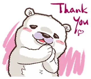 😌 Thank You gấu, cảm ơn, dễ thương, biết ơn, hoạt hình, động vật, kawaii whatsapp sticker