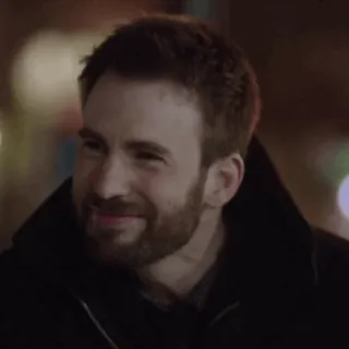 🦇 Chris Evans celebrità, attore, uomo, sorriso, ritratto, barba, Chris Evans telegram sticker