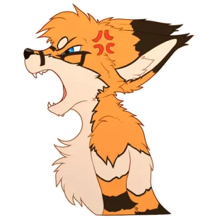 😡 marah, rubah, binatang, bulu, kartun, berteriak telegram sticker