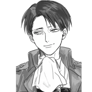 😏 Levi Ackerman Attack on Titan anime, manga, character, fanart, levi, levi ackerman, attack on titan telegram sticker