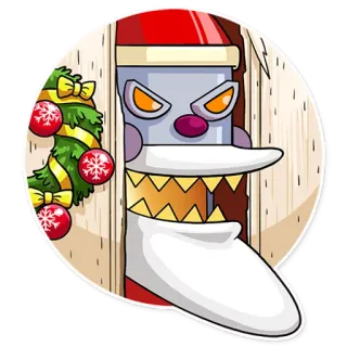 👀 navidad, santa claus, monstruo, dibujos animados, vacaciones, miedoso, malvado telegram sticker