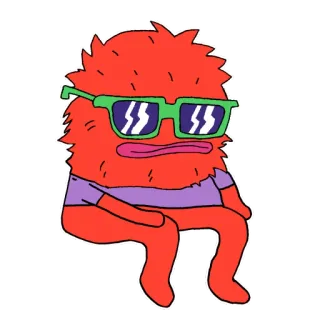 🪑 potwór, kreskówka, okulary przeciwsłoneczne, postać, ilustracja telegram sticker