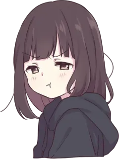 💖 аниме, девушка, злая, милая, стикер, мультфильм telegram sticker