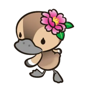 👀 platipus, kartun, binatang, bunga, imut, kawaii telegram sticker
