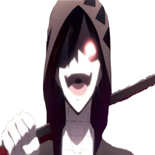 😈 Anime, Horror, Personaggio, Falce, Figura incappucciata telegram sticker