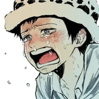 😭 Trafalgar Law One Piece Anime, weinen, traurig, Trafalgar Law, One Piece, Fanart telegram sticker