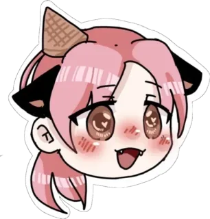 😍 การ์ตูน, อนิเมะ, น่ารัก, สีชมพู, คาวาอิ whatsapp sticker