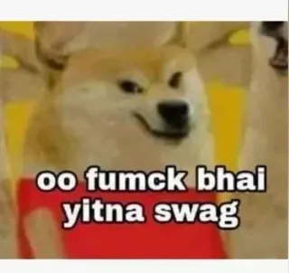 🌟 Doge Doge meme oo fumck bhai yitna swag telegram sticker