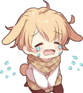 😭 piangere, triste, anime, chibi, lacrime, emotivo telegram sticker