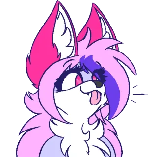 👅 Furry, Süß, Zunge, Cartoon, Tier telegram sticker