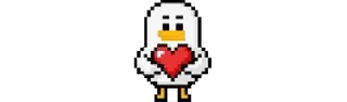 ❤️ Pixel art, Pato, Corazón, Lindo, Amor, Animal, Dibujos animados, San Valentín telegram sticker