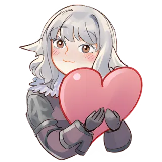 ❤️ 애니메이션, 소녀, 하트, 사랑, 귀여운, 카와이 telegram sticker