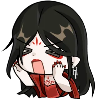 😡 อนิเมะ, จิบิ, สติกเกอร์, ผู้หญิง, ตัวละคร telegram sticker