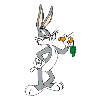 🙄 Bugs Bunny Looney Tunes Desenho animado, Coelho, Cenoura, Personagem, Engraçado, Animação telegram sticker