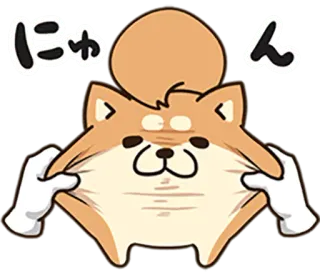 🐶 にゅん Shiba Inu, Hund, süß, Cartoon, Tier, Sticker telegram sticker