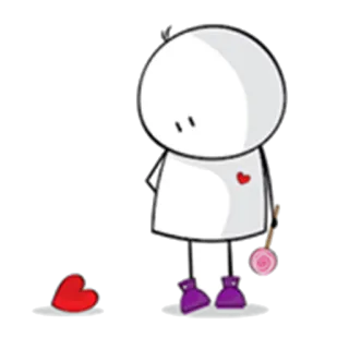 😕 patyczak, miłość, serce, słodki, kreskówka, lizak telegram sticker