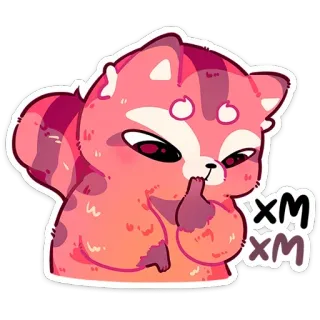 🤔 XM XM red panda, middle finger, cute, animal, cartoon telegram sticker