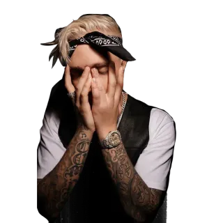 🤦‍♀️ Justin Bieber cantor, pop, música, bandana, tatuagem telegram sticker