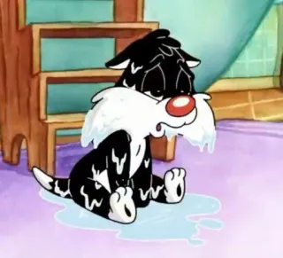 🧃 Sylvester Looney Tunes chat, triste, dessin animé, animal, mignon, pleure telegram sticker