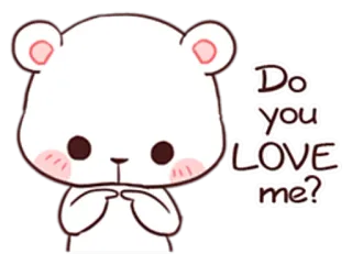 😳 Do you LOVE me? fofo, urso, amor, pergunta, kawaii, adorável telegram sticker