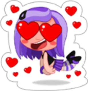 😍 Herzen, Liebe, Cartoon, Mädchen, süß telegram sticker