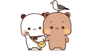 🫖 oso, panda, gaviota, lindo, pegatina, dibujos animados telegram sticker
