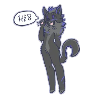 ✋ Hi! волк, фурри, мультфильм, приветствие, антро, животное whatsapp sticker