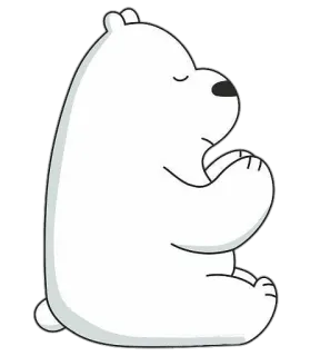🙏 Ice Bear We Bare Bears cartoon, bear, ice bear, meditating, white telegram sticker