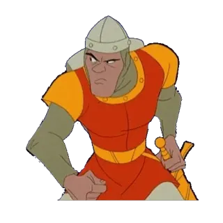 😐 Dragon's Lair knight, medieval, sword, fighter, dirk the daring, videogame telegram sticker