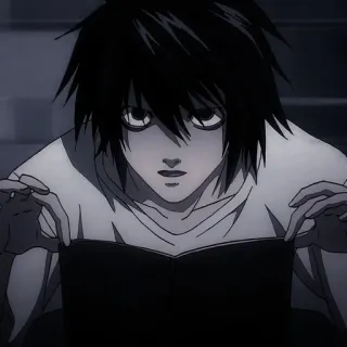 😨 L Lawliet Death Note L, Death Note, anime, detective, manga telegram sticker