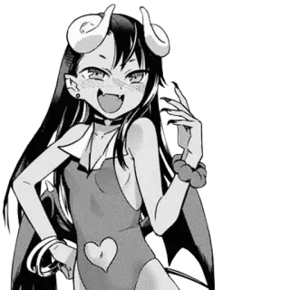 🖤 Nagatoro Don't Toy with Me, Miss Nagatoro anime, manga, devil, cute, nagatoro, don't toy with me miss nagatoro telegram sticker