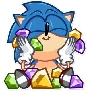 😊 Sonic the Hedgehog sonic, riccio, gemme, videogioco, cartone animato telegram sticker