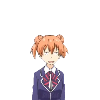 😫 Anime, Ragazza, Uniforme scolastica, Cartone animato, Ritratto telegram sticker