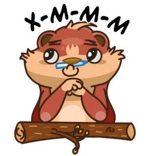 🧐 x-m-m-m-m выдра, милый, животное, мультик, смешной, сонный whatsapp sticker