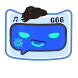🌟 666 robot, blue, music, number 666, sticker, emoji telegram sticker