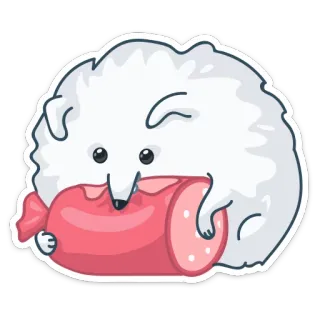 🍤 chien, saucisse, dessin animé, animal, mignon, nourriture, goûter telegram sticker
