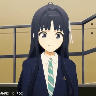 ๐ Chisato Nishikigi Lycoris Recoil anime girl, Chisato Nishikigi, Lycoris Recoil, school uniform, expressions, reaction, anime, schoolgirl whatsapp sticker