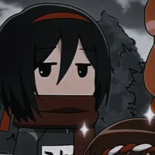 🧣 Mikasa Ackerman Attack on Titan 动漫, 漫画, Q版, 进击的巨人, 三笠·阿克曼, 卡通 telegram sticker