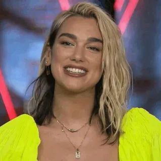 🥂 Dua Lipa Дуа Липа, певица, знаменитость, поп-звезда, женщина telegram sticker