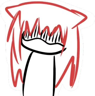 😰 추상적인, 낙서, 만화, 미니멀리즘, 선 그림, 빨간색, 흰색 telegram sticker