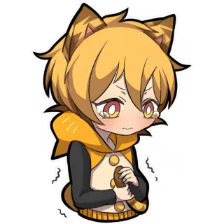 😅 치비, 애니메이션, 만화, 귀여운, 슬픈, 걱정하는, 두려운, 감정적인 telegram sticker