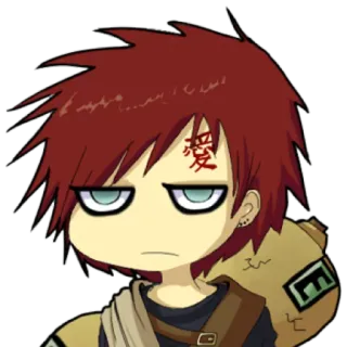 😑 Gaara Naruto 愛 อนิเมะ, มังงะ, ตัวละคร, ทราย, ผมแดง, กาอาระ telegram sticker