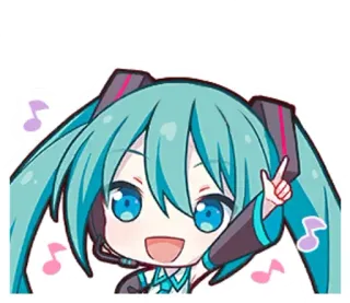 🌟 Hatsune Miku Hatsune Miku, Vocaloid, Anime, Música, Fofo whatsapp sticker