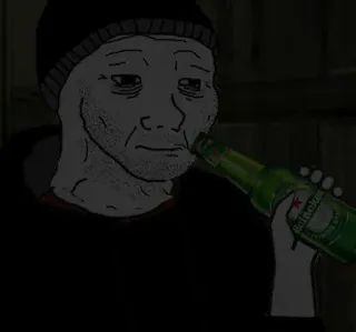 🥤 sad, drinking, alcohol, depressed, meme telegram sticker