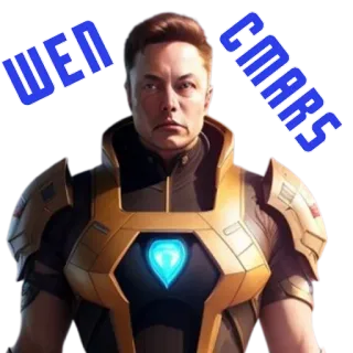 😏 Elon Musk WEN CMARS elon musk, cmars, mème, technologie, futuriste, espace telegram sticker