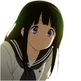 😑 Аниме, Девушка, Школьная форма, Персонаж, Манга telegram sticker