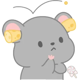 🐀 мышь, сыр, милый, животное, каваий, мультфильм, наклейка telegram sticker