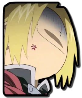 💢 Edward Elric Fullmetal Alchemist อนิเมะ, มังงะ, โกรธ, สติกเกอร์, การ์ตูน, เอลริค telegram sticker