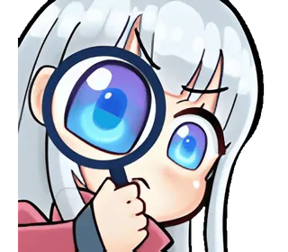 ❣️ 动漫, 女孩, 放大镜, 搜索, 可爱, 卡通, 漫画 telegram sticker