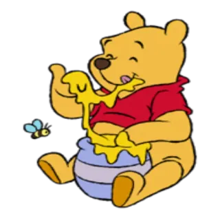 🍯 Winnie the Pooh Cartone animato, Orso, Miele, Winnie the Pooh, Disney, Bambini, Ape telegram sticker